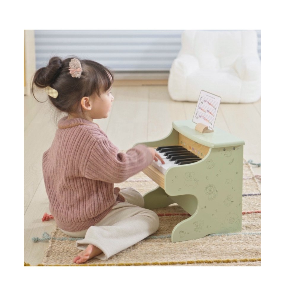 Viga medinis pianinas, žalias