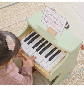 Viga medinis pianinas, žalias