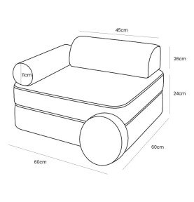 Vaikiška transformuojama sofa Cotton Cloud White