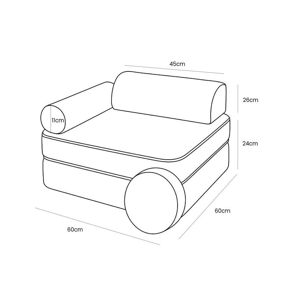Vaikiška transformuojama sofa Cotton Cloud White
