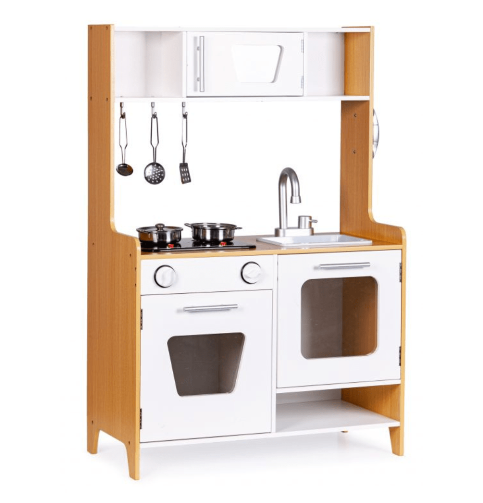 Virtuvėlė su šviesos ir garso efektais, balta / medžio