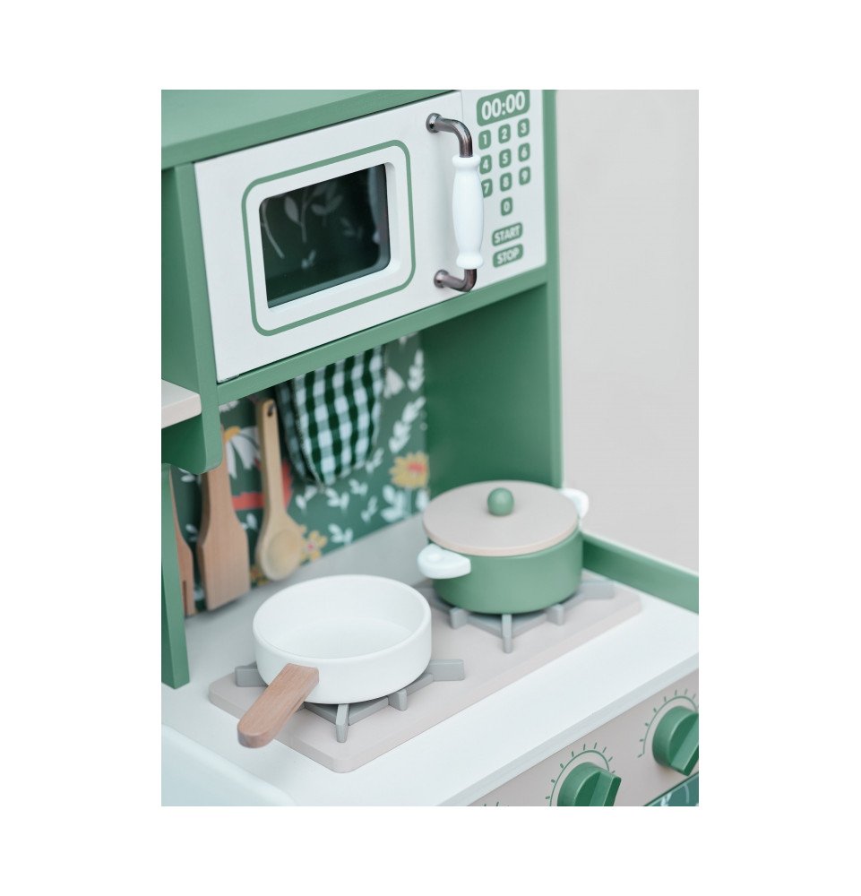 Medinė „Vintage“ stiliaus virtuvėlė, žalia