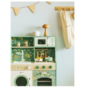 Medinė „Vintage“ stiliaus virtuvėlė, žalia