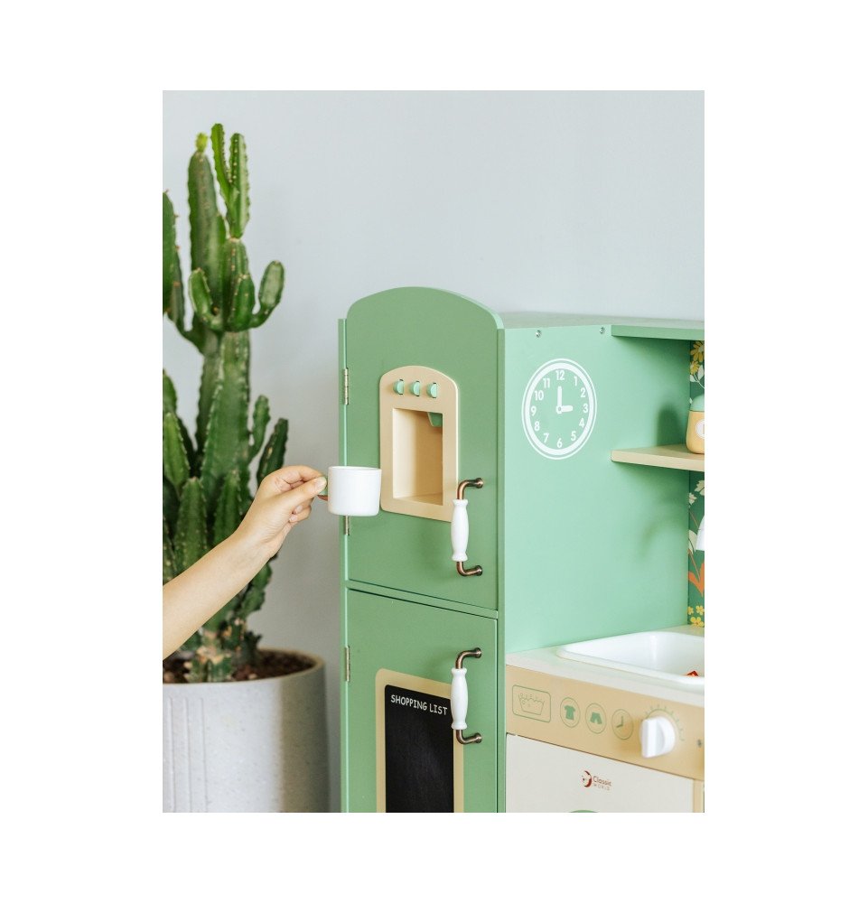 Medinė „Vintage“ stiliaus virtuvėlė, žalia