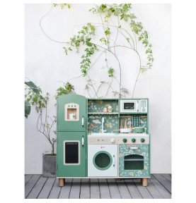 Medinė „Vintage“ stiliaus virtuvėlė, žalia