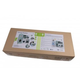 Medinė „Vintage“ stiliaus virtuvėlė, žalia