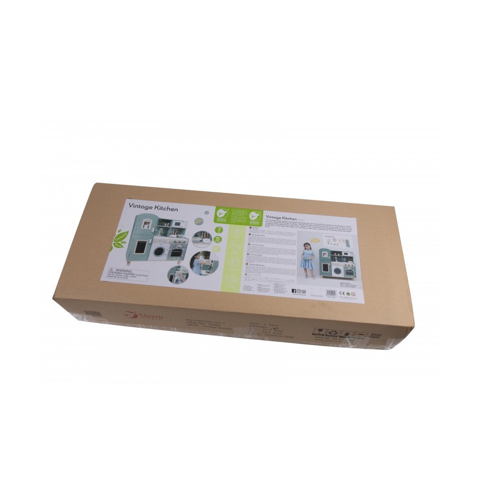 Medinė „Vintage“ stiliaus virtuvėlė, žalia