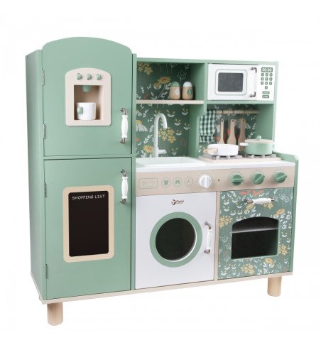 Medinė „Vintage“ stiliaus virtuvėlė, žalia