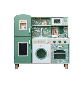 Medinė „Vintage“ stiliaus virtuvėlė, žalia