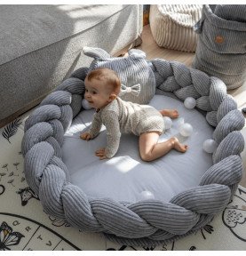 Kūdikių žaidimų kilimėlis, pilkas
