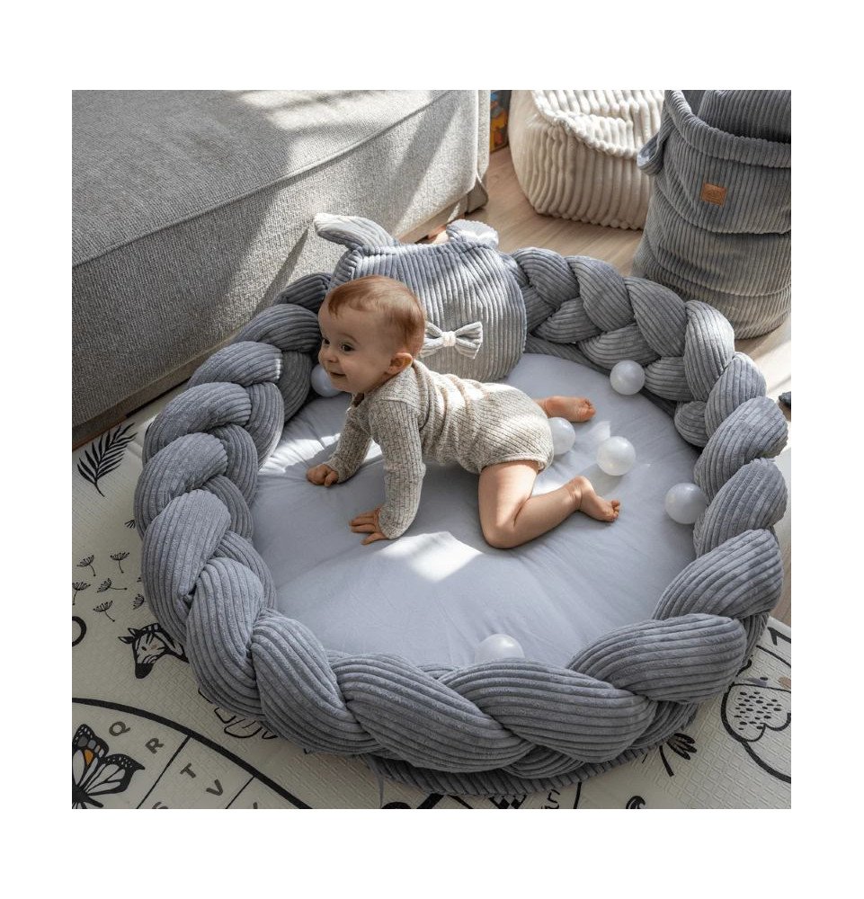 Kūdikių žaidimų kilimėlis, pilkas
