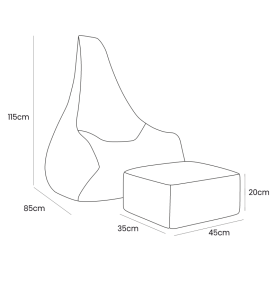 Sėdmaišis Tearo-Sako su pakoja, baltas