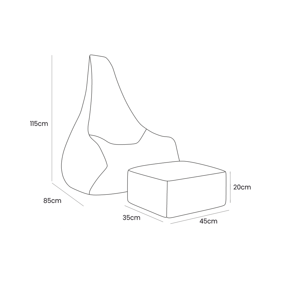 Sėdmaišis Tearo-Sako su pakoja, baltas