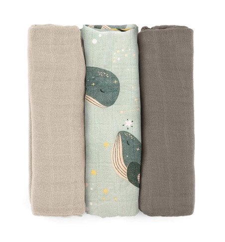 Bambukinių vystyklų rinkinys, 68 × 68 cm, 3 vnt.