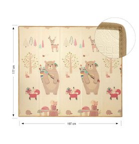 Sulankstomas dvipusis putų kilimėlis Miško draugai