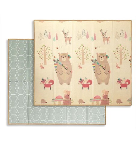 Sulankstomas dvipusis putų kilimėlis Miško draugai