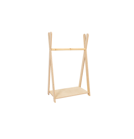 Medinė vaikiškų drabužių pakaba, natūralaus medžio