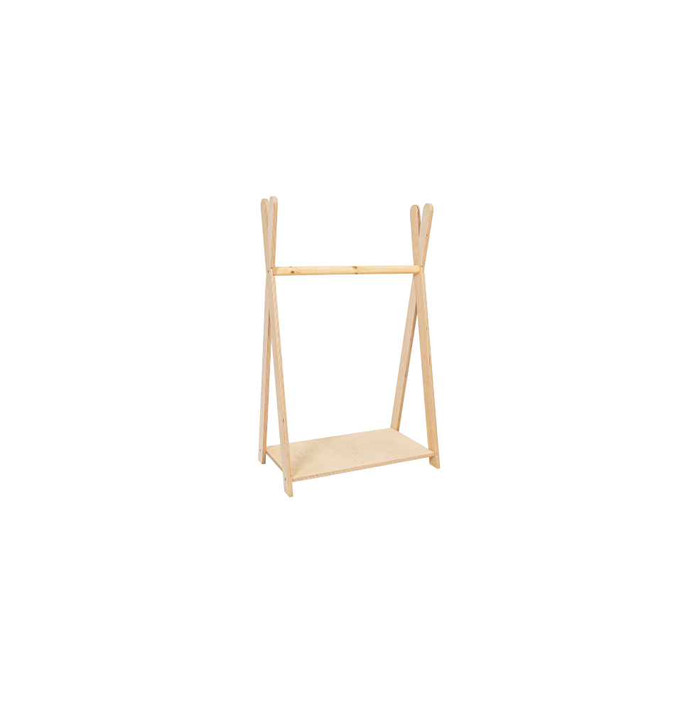 Medinė vaikiškų drabužių pakaba, natūralaus medžio