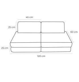 Vaikiška sofa „Churros Pocket Basic“, smėlio