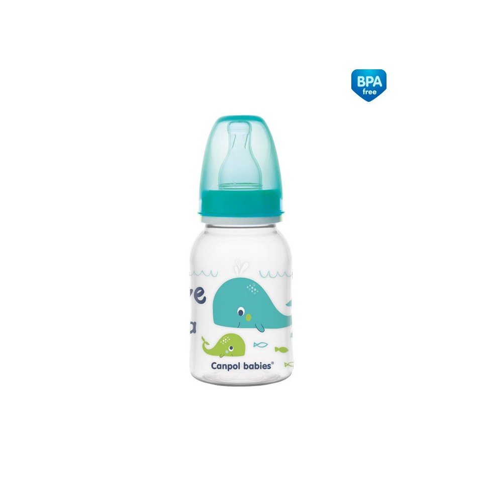 CANPOL BABIES siauro kaklelio buteliukas LOVE&SEA, 120 ml, 59/300