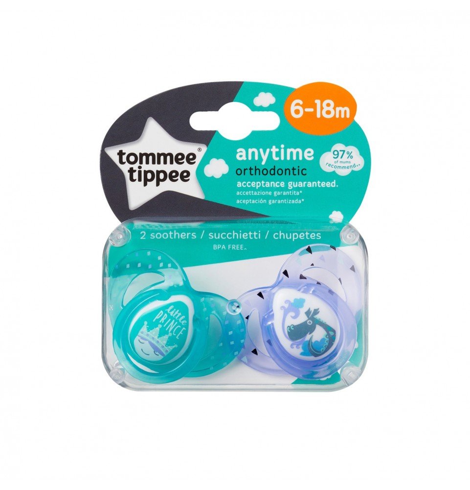 TOMMEE TIPPEE silikoniniai čiulptukai ANYTIME, 2 vnt., 6-18 mėn., 43336403