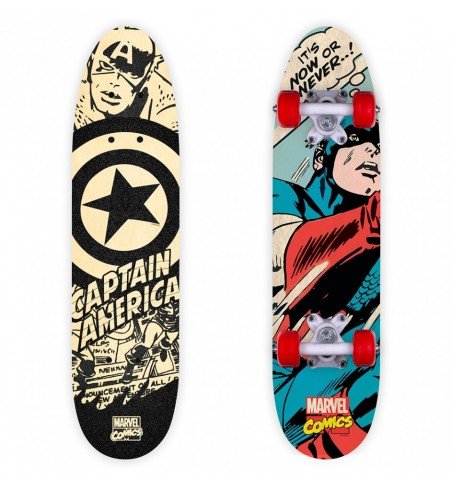 WOODEN SKATEBOARD CAPTAIN AMERICA