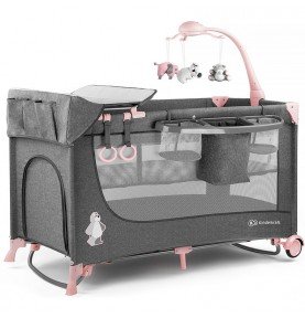Kelioninė lovytė-maniežas su aksesuarais Kinderkraft Joy, Pink