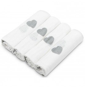 Vystyklai kūdikiams Silver Hearts, 4vnt