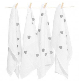 Vystyklai kūdikiams Silver Hearts, 4vnt