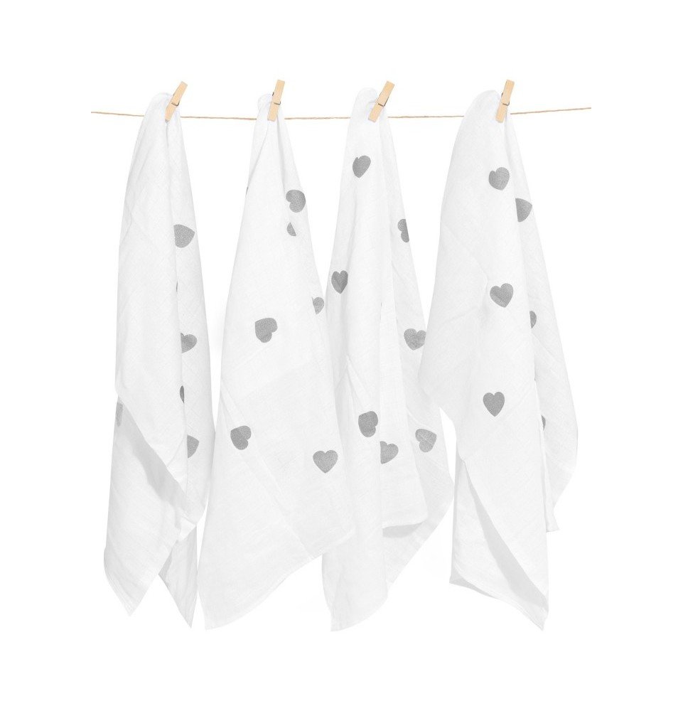 Vystyklai kūdikiams Silver Hearts, 4vnt