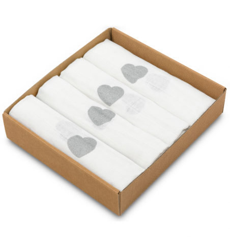 Vystyklai kūdikiams Silver Hearts, 4vnt