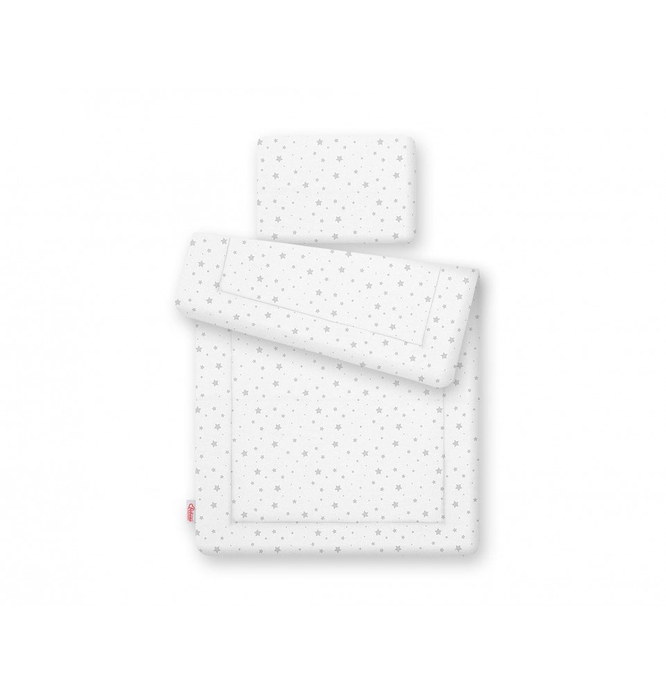 Antklodės ir pagalvės komplektas Bobono Gray stars, 75x100 Antklodės ir pagalvės komplektas Bobono Gray stars, 75x100