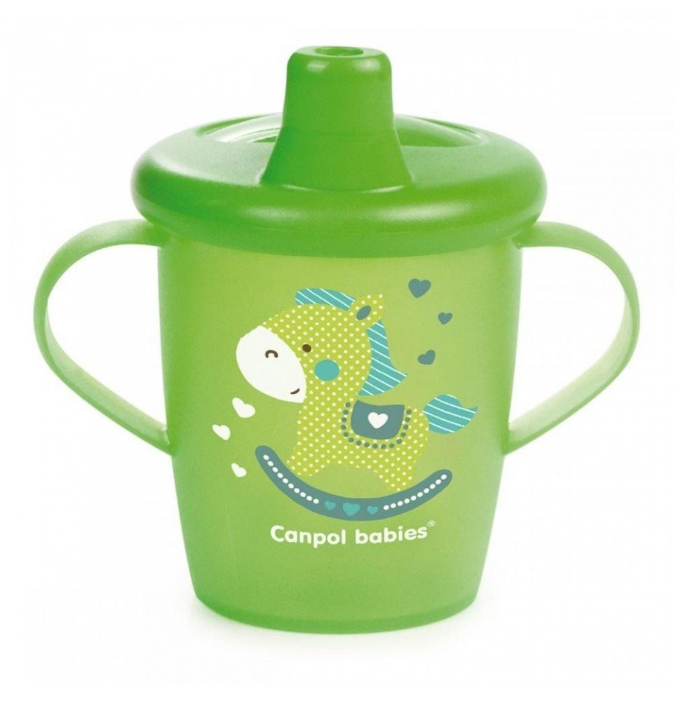 Neišsipilantis puodelis Canpol Babies, žalias, 250ml