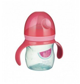 Mokomasis puodelis su silikoniniu snapeliu Canpol Babies So Cool, Pink, 150ml
