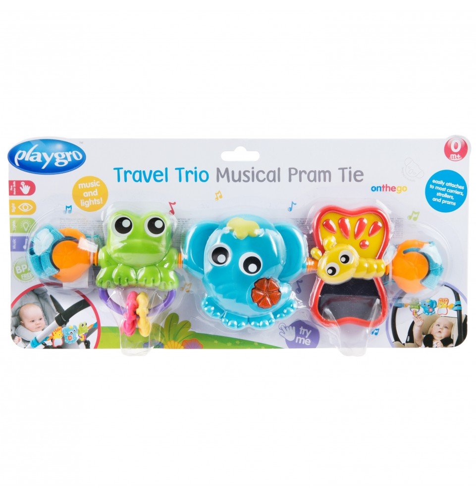 Muzikinis vežimėlio žaislas Playgro Travel Trio Musical