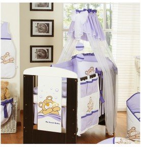 Vaikiška patalynė Bear Barnabas, Violetinė, 5 dalių, S