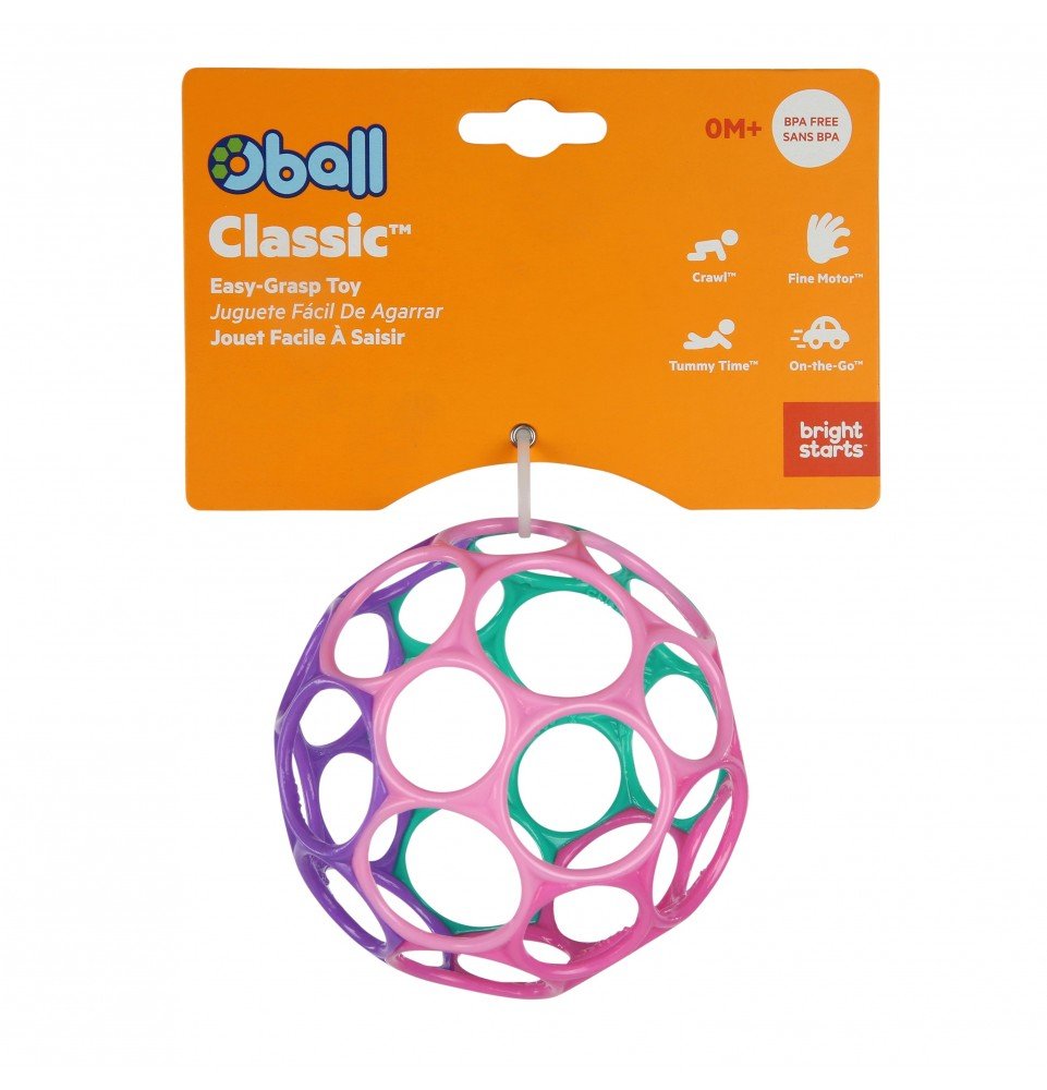 Klasikinis kamuolys Oball, rožinis/violetinis, 0m+
