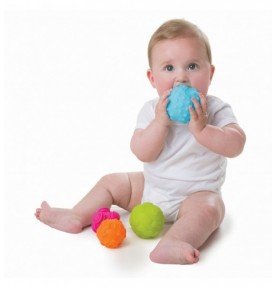 Sensoriniai kamuoliai Playgro Textured Sensory Balls, 4vnt, 6m+