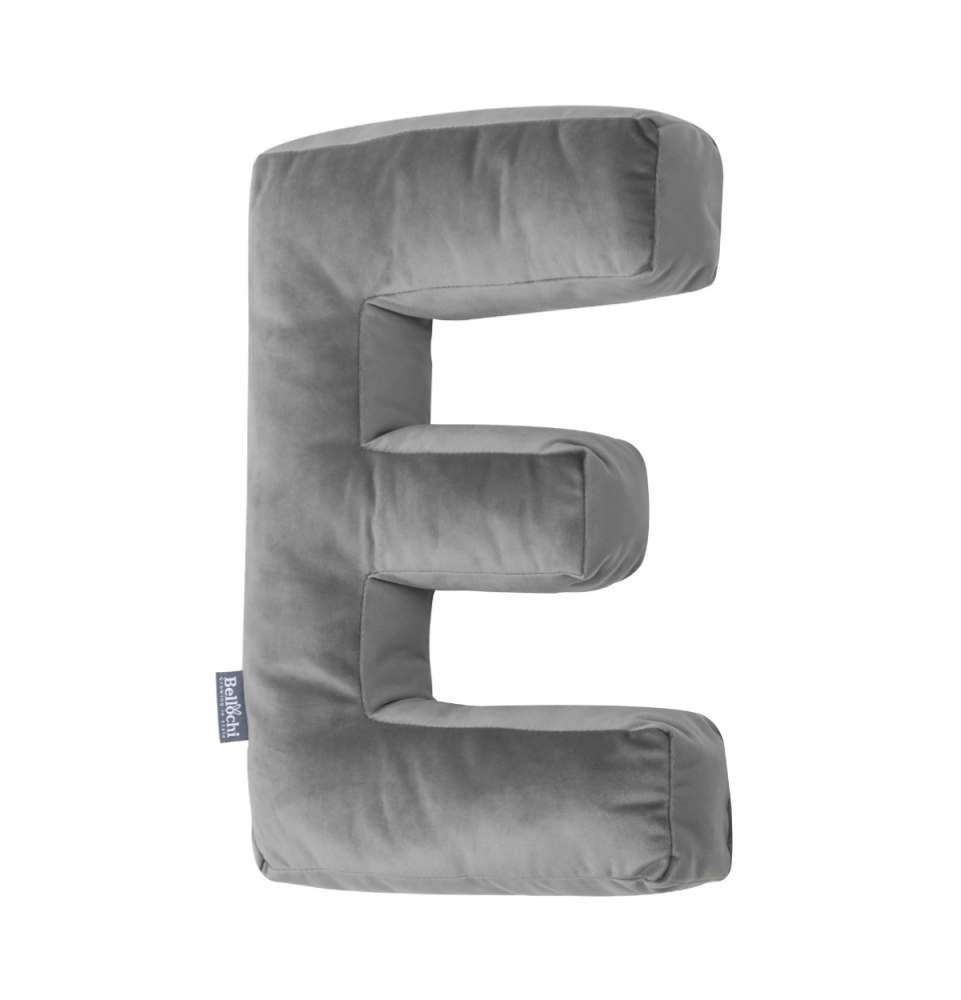 Dekoratyvinė pagalvė E raidė Grey