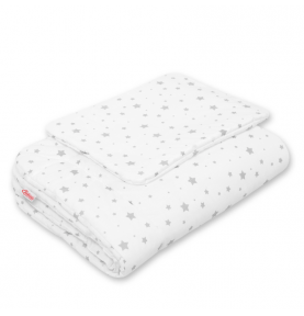 Antklodės ir pagalvės komplektas Bobono Gray stars, 75x100