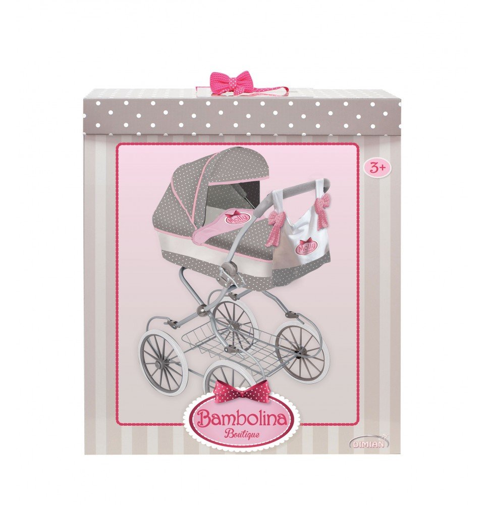 Lėlių vežimėlis klasikinis Bambolina Boutique, BD1606
