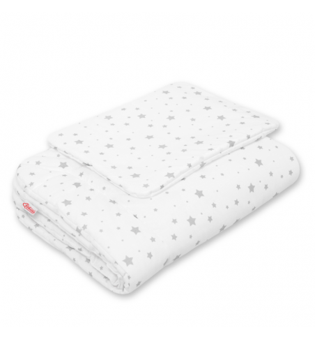 Antklodės ir pagalvės komplektas Bobono Gray stars, 100x135cm