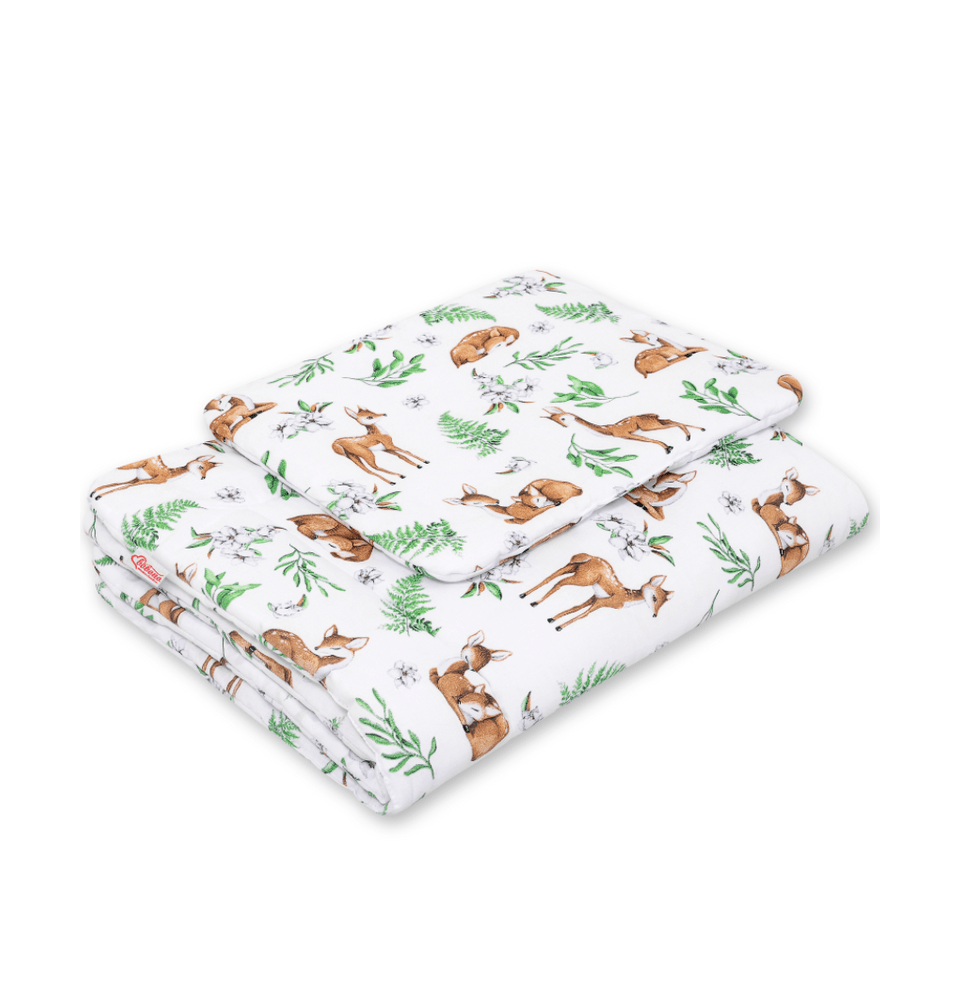 Antklodės ir pagalvės komplektas Bobono White deer, 100x135cm