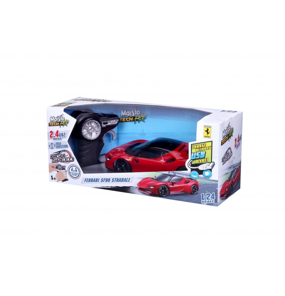 Radijo bangomis valdomas automobilis Maisto Tech Ferrari SF90 Stradaie, 1:24, 82334