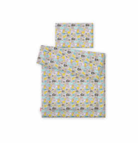 Antklodės ir pagalvės komplektas Bobono Gray-mint animals, 75x100