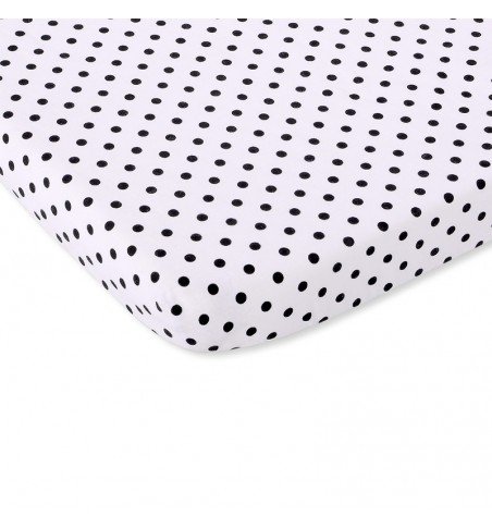 Medvilninė paklodė Bobono White Dots, 120x60cm