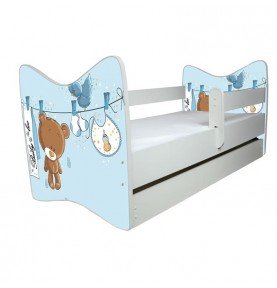 Vaikiška lova su stalčiumi Junior Deluxe Washed Teddy Bear, 140x70cm