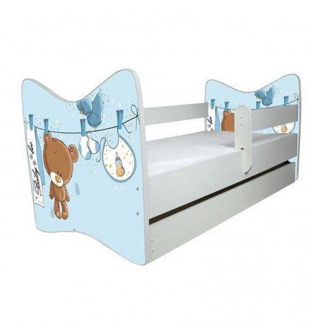 Vaikiška lova su stalčiumi Junior Deluxe Washed Teddy Bear, 140x70cm