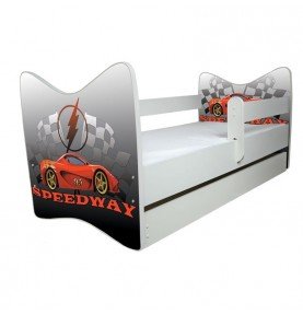 Vaikiška lova su stalčiumi Junior Deluxe Speedway, 140x70cm