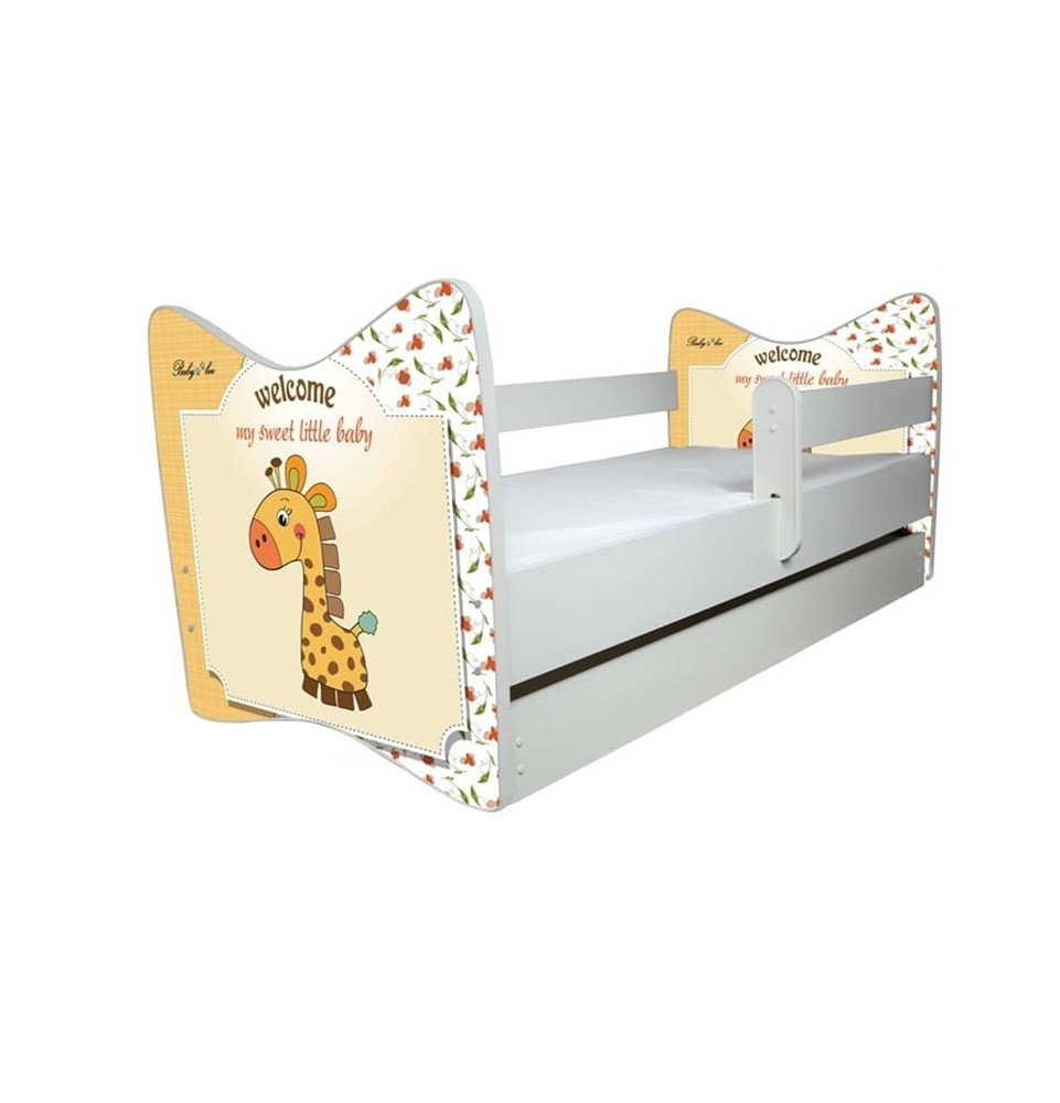 Vaikiška lova su stalčiumi Junior Deluxe Sweet Giraffe, 140x70cm